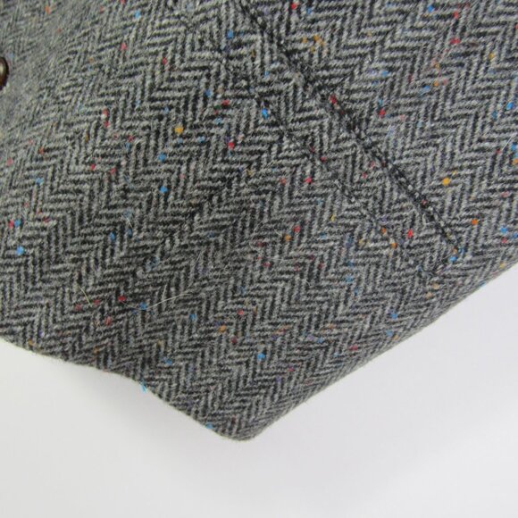 New Voboom Men XXL 2X Charcoal Gray Tweed Wool Herringbone Button Vest 50" Lined - Picture 12 of 12